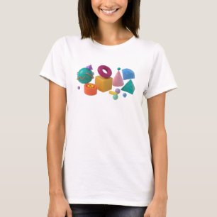 Fresh Teal COLORFUL SHAPES Statement Tee