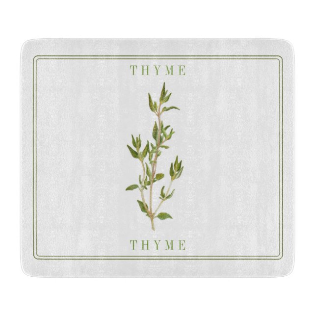 FRESH THYME 6x7 Glass Cutting Board (Front)