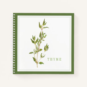 FRESH THYME 8.5x8.5 Spiral Notebook - Green