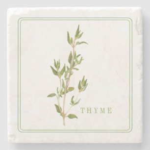 FRESH THYME Marble Stone Coaster (+text)