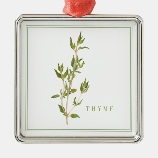 FRESH THYME Premium Square Ornament (Front)