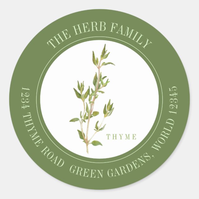 FRESH THYME Small Round Envelope Seals - Green (Front)