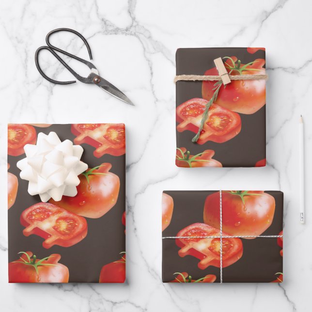 Fresh Tomato Wrapping Paper Sheet (Front)