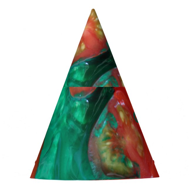 Fresh Tomatoes in Red and Green Photo   Party Hat (Front)