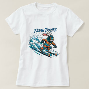 Fresh Tracks Cool Skiing Bunny T-Shirt