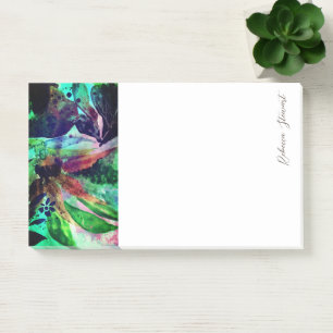 Fresh Tropical Flowers and Leaves Painting Script Post-it Notes