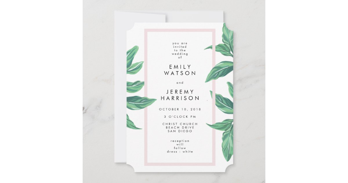 Fresh Tropical Island Beach Wedding Invitation Zazzle.ca