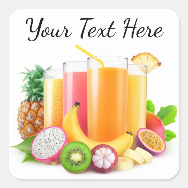 Fresh tropical juices square sticker (Front)