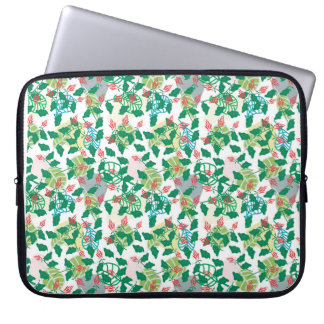 Fresh Tropical Leafy Floral Design Laptop Sleeve