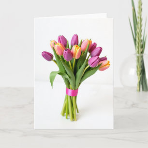 Fresh Tulip Flower Bouquet Card