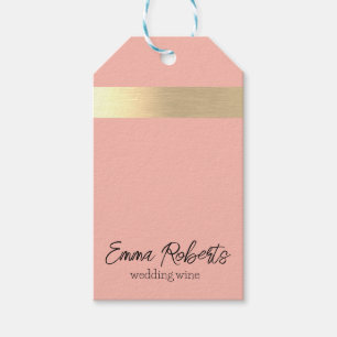 Fresh Tulips Pink Gold Foil Rustic Faux  Gift Tags