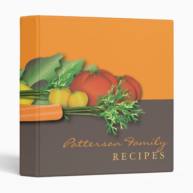 Fresh Vegetable Family Recipe Cookbook Binder (Front/Spine)