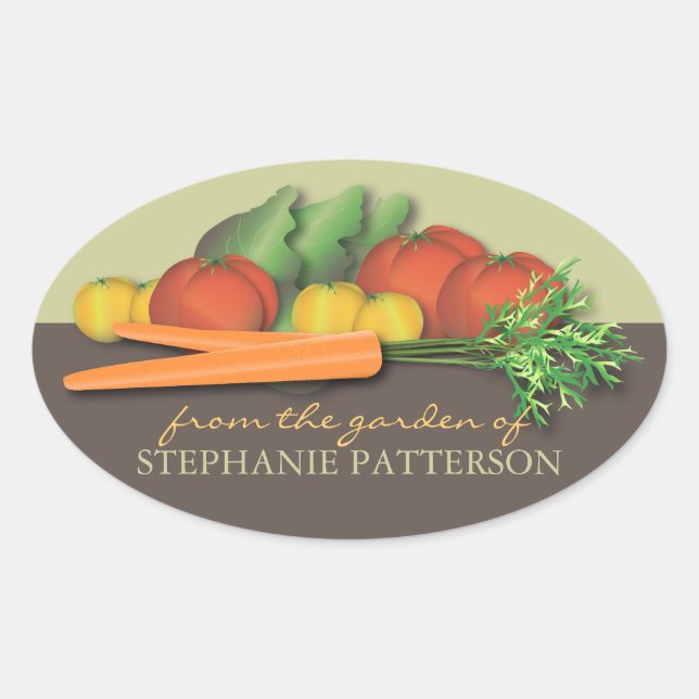 Fresh Vegetable From the Garden Label Sticker (Front)