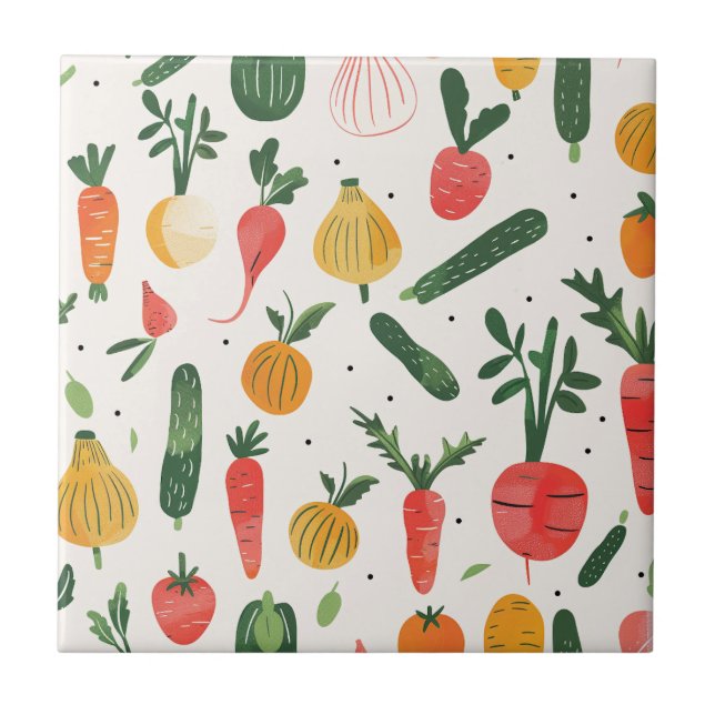Fresh Vegetable Illustration Tile (Front)