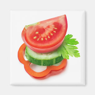 Fresh vegetable pieces magnet