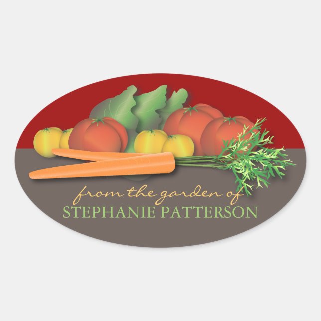 Fresh Vegetables From the Garden Label Sticker (Front)