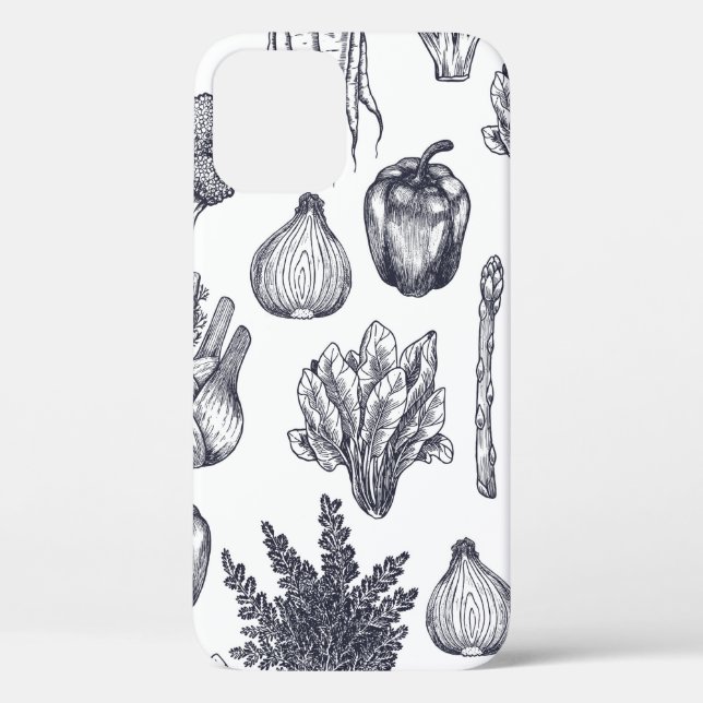 Fresh vegetables seamless pattern. Broccoli, carro Case-Mate iPhone Case (Back)