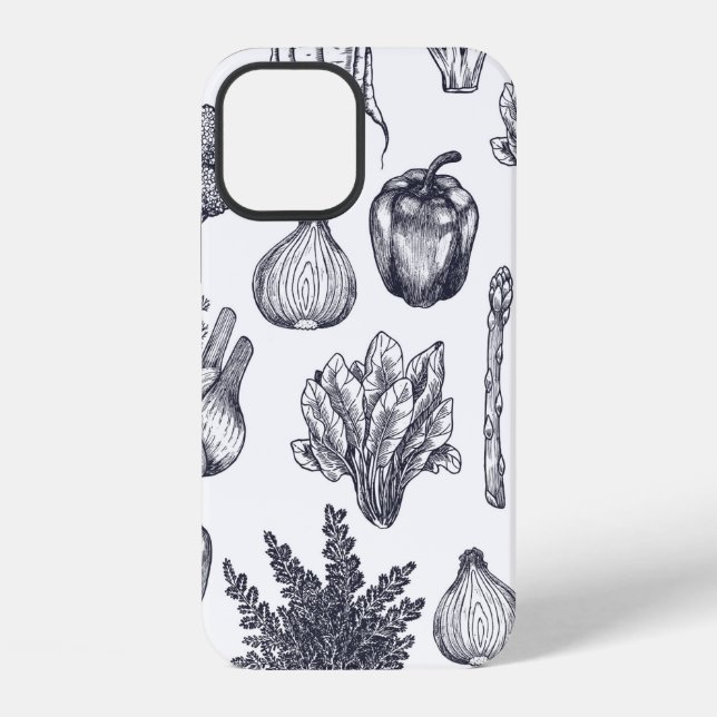 Fresh vegetables seamless pattern. Broccoli, carro iPhone Case (Back)