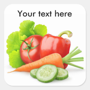 Fresh vegetables square sticker