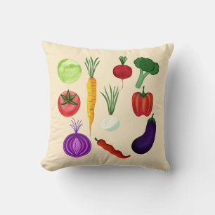 Fresh Veggies Throw Pillow