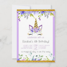 Fresh Violet | Adorned Gold Unicorn Birthday Party