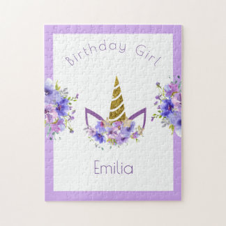 Fresh Violet | Unicorn girl Birthday Jigsaw Puzzle
