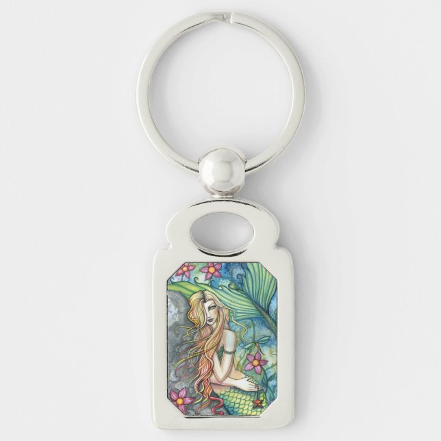 Fresh Water Mermaid Fantasy Art by Molly Harrison Keychain (Front)