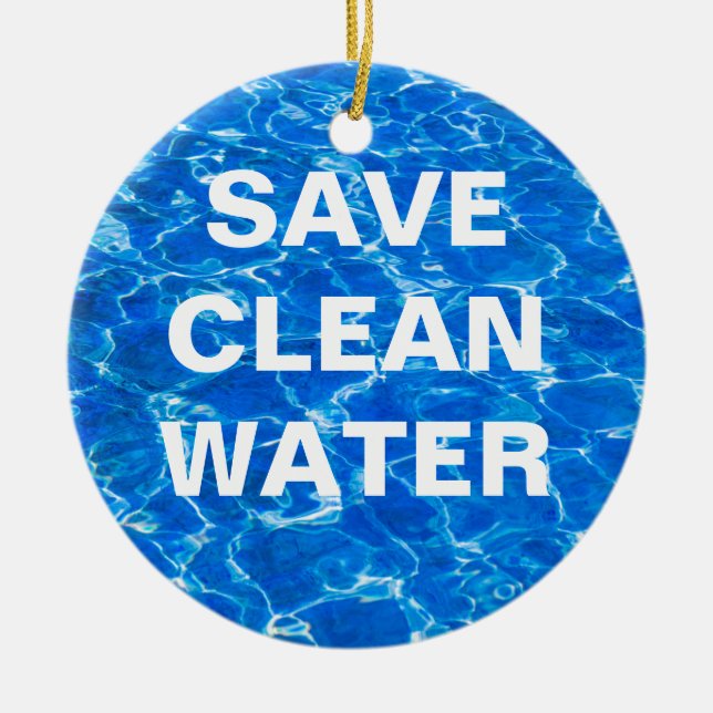 Fresh Water - Version Three of Three Ceramic Ornament (Front)