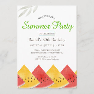 Fresh Watermelon Invitation à l'anniversaire