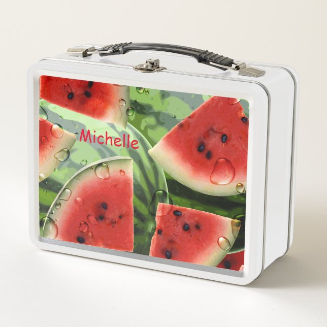 Fresh Watermelon Personalized Custom Metal Lunch Box (Front)