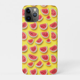 Fresh Watermelon Slices Pattern on Yellow iPhone 11 Pro Case