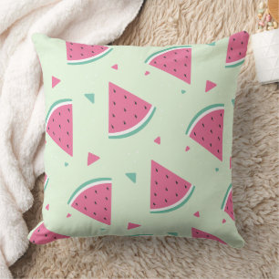 Fresh Watermelon Slices Pattern Throw Pillow
