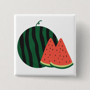 Fresh Watermelon Summer Fruit Gift 2 Inch Square Button
