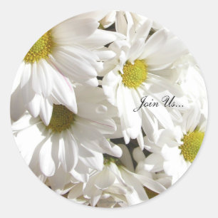 Fresh White Daisies Custom Envelope Seals