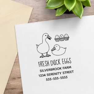Fresh White Duck Eggs Farm Address Rubber Stamp