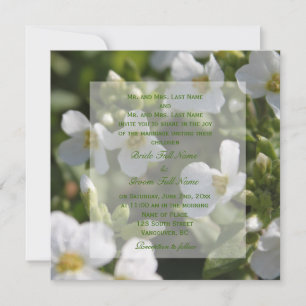 fresh white garden flowers  wedding party invitation