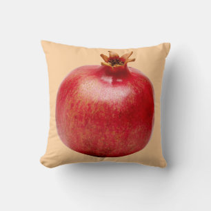 Fresh Whole Red Pomegranate Fruit Healthy Food Art Throw Pillow
