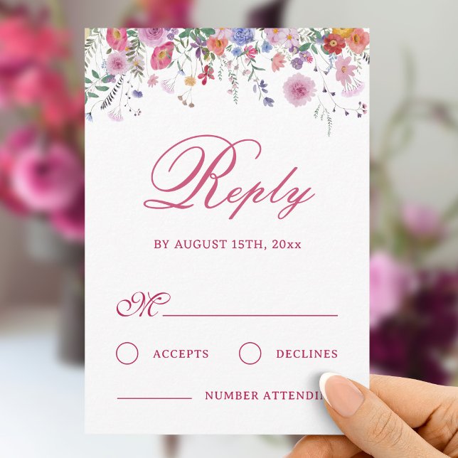 Fresh Wildflowers Wedding RSVP Card (Creator Uploaded)