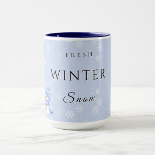Fresh Winter Joy with Snow and Snowman Mug