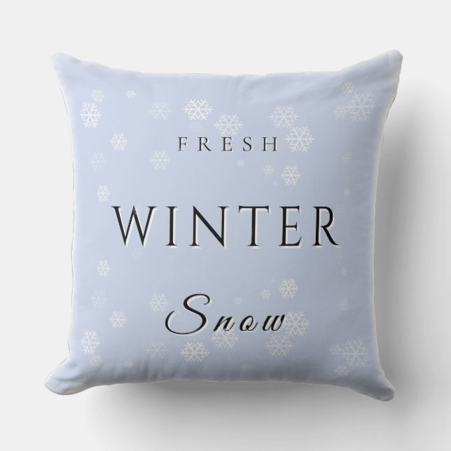 Fresh Winter Snow w/ Snow Throw Pillow (Front)