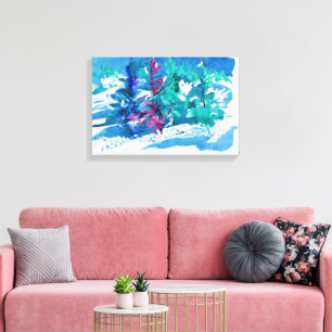 Fresh Winter Trees Painting / Artist Larry Lerew Canvas Print