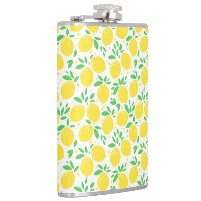 Fresh Yellow Lemons 1 Hip Flask (Right)