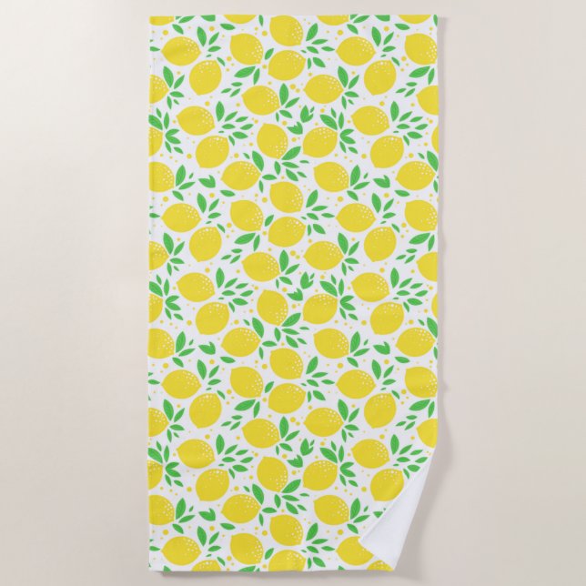 Fresh Yellow Lemons 2 Beach Towel (Front)