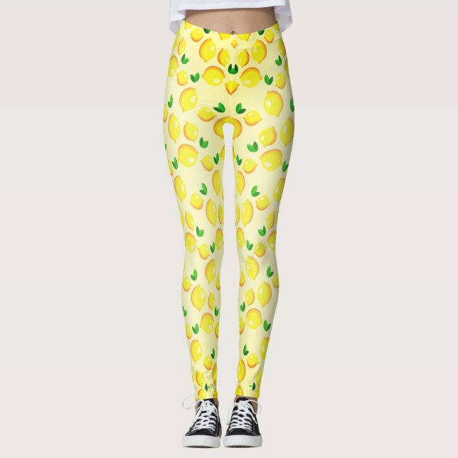 Fresh Yellow Lemons 5 Leggings (Front)