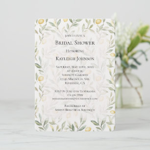 Fresh Yellow Lemons Bridal Shower Invitation