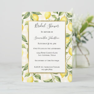 Fresh Yellow Lemons Bridal Shower Invitation