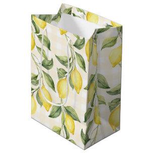 Fresh Yellow Lemons Bridal Shower Medium Gift Bag