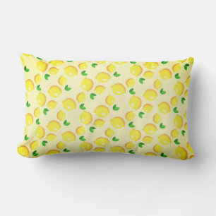 Fresh Yellow Lemons - Lumbar Pillow