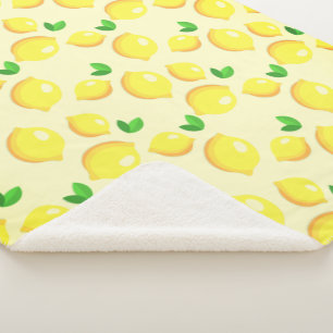Fresh Yellow Lemons Sherpa Blanket