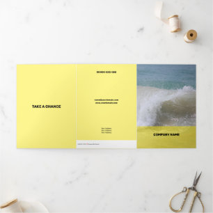 Fresh Yellow Modern Transparency Tri-Fold Card
